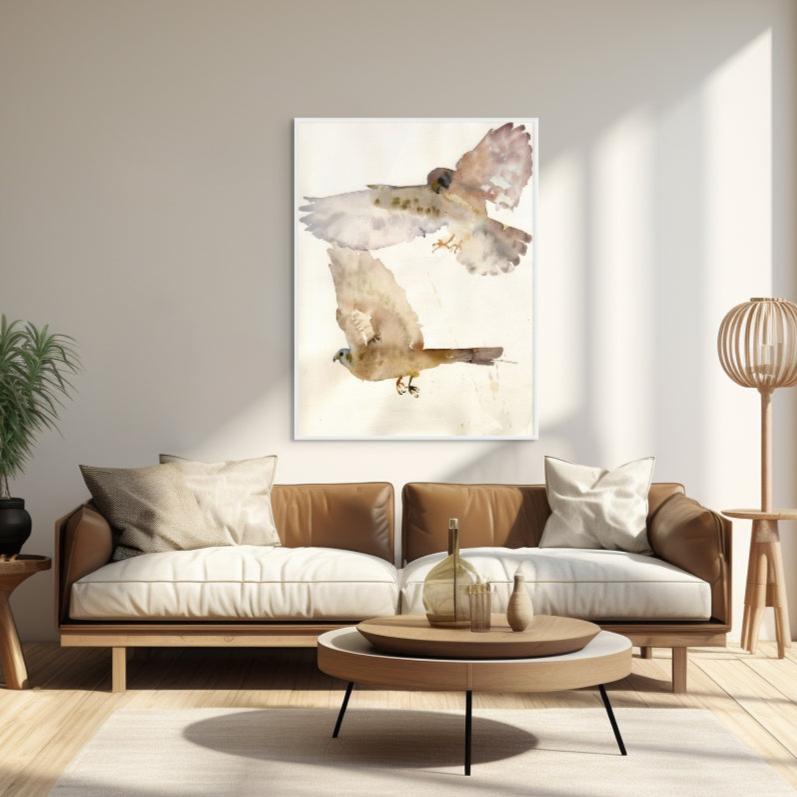 Kestrals in flight print by Holly Wach 