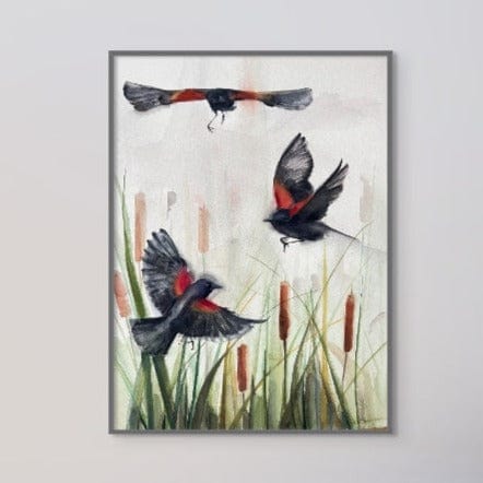 Holly Wach's original songbird watercolor painting